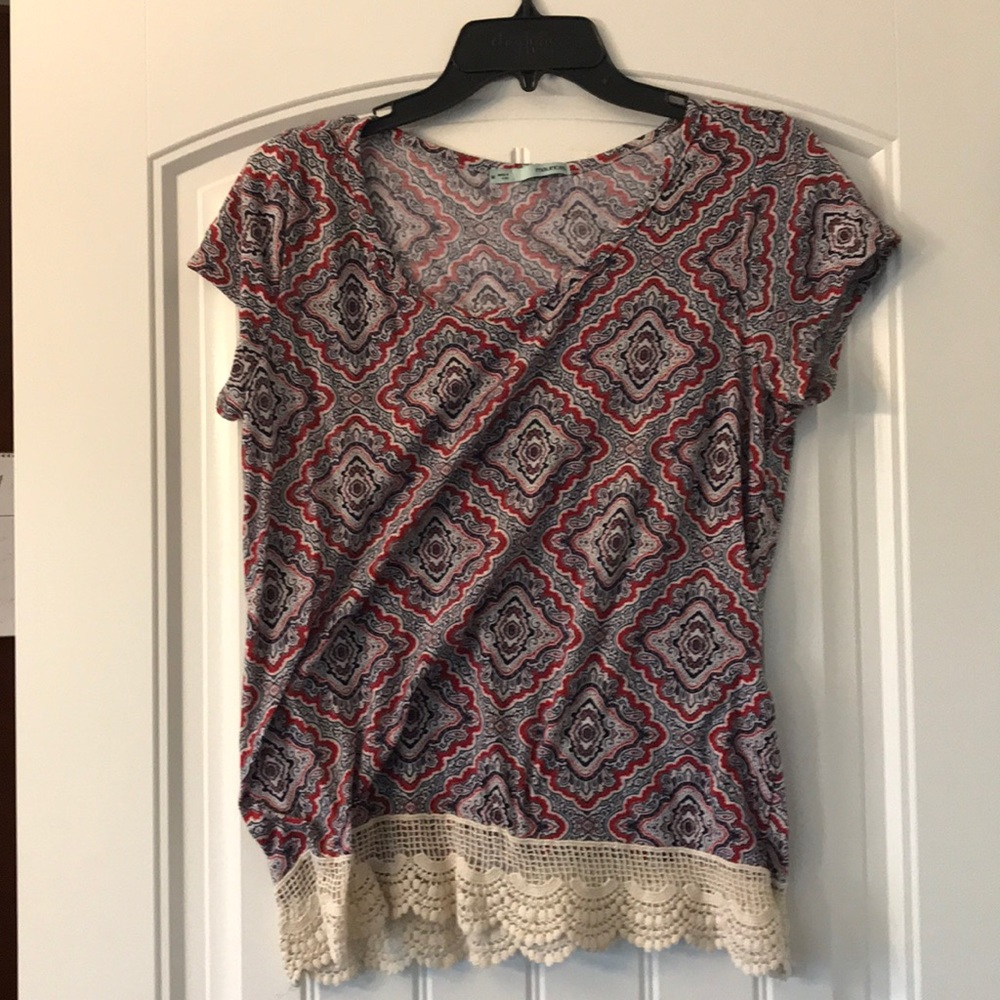 Red white and blue maurices blouse